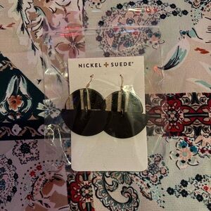 Nickel + Suede Black Earrings